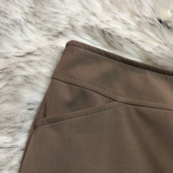 Vintage 90s Briggs New York Tan Pleated Back Hem Skirt - Picture 3 of 11